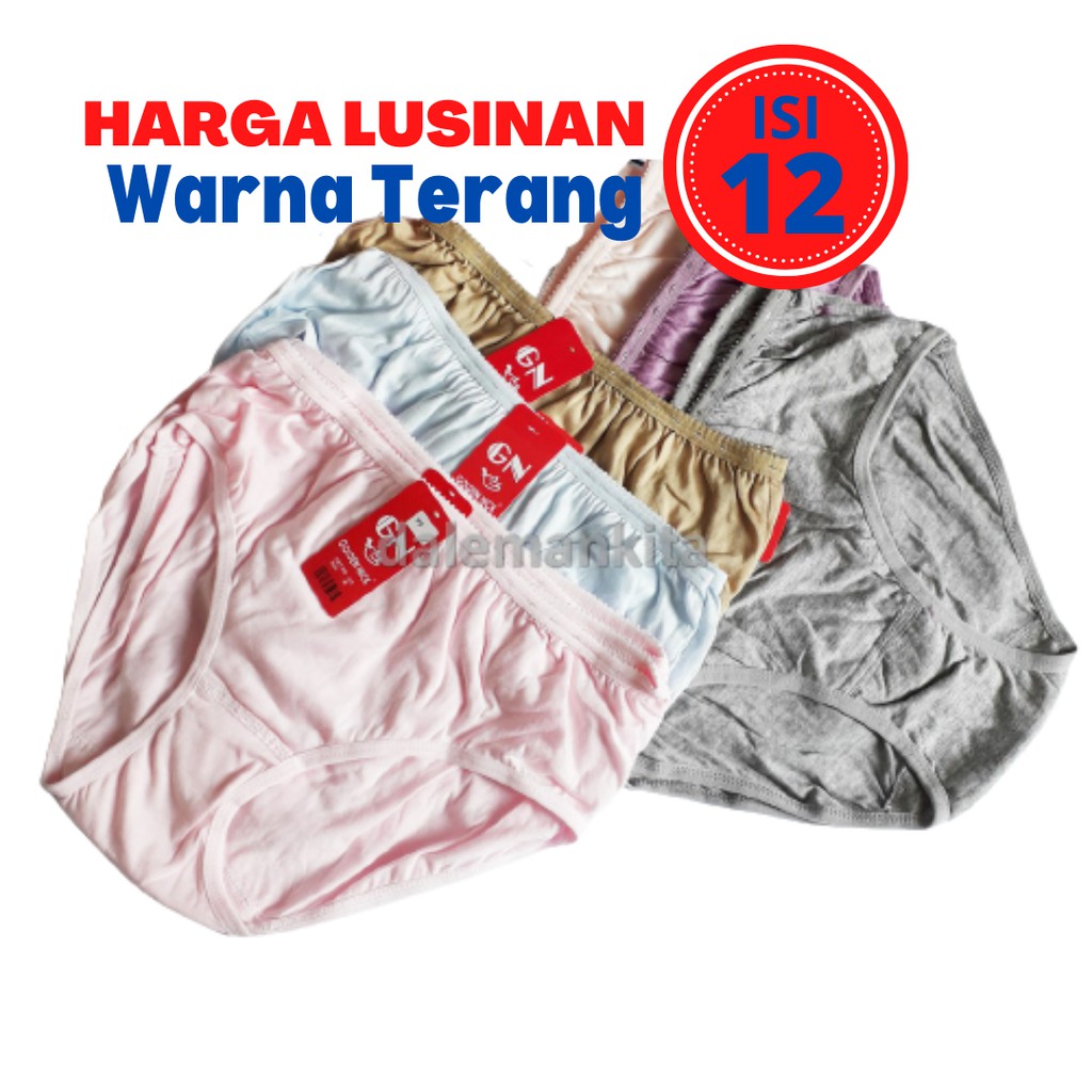 12 Pcs Celana Dalam Golden Nick Lusinan / CD Wanita Lusinan / Golden Nick / Celana Dalam Lusinan