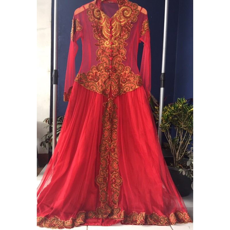 Kebaya Gaun Payet Merah - Preloved