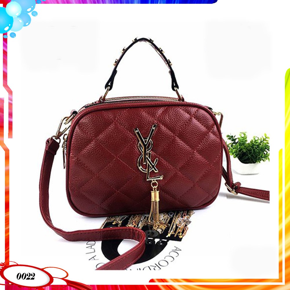 B0022 1KG BISA 2TAS TAS TANGAN SELEMPANG MOTIF YSL FREE GANTUNGAN ACCESSORIES TAS IMPORT BATAM