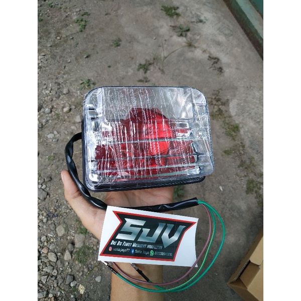 LAMPU STOP BELAKANG WIN/GL100 ASSY MIKA BENING DIAMOND LED &amp; MERAH DOP  MERK BONFREE