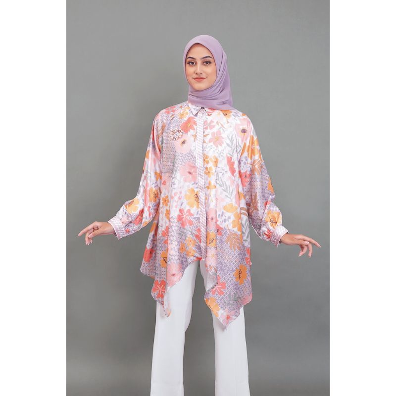 Fiori Ruffle Long Shirt - by Nada Puspita