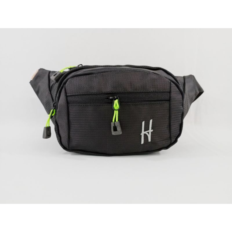 Tas Pria Waist Bag Heavy logo H bordir kanfas nylon | Tas pinggang pria