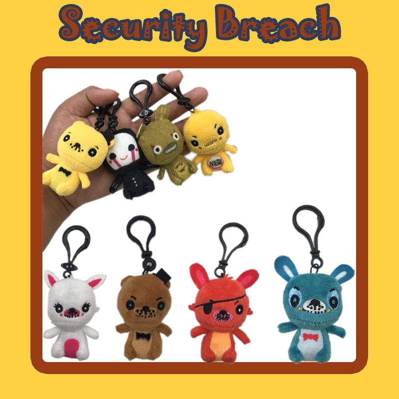 10cm FNAF Five Nights At Freddy's Security Breach Plush Pendent Keychain Mini Toys
