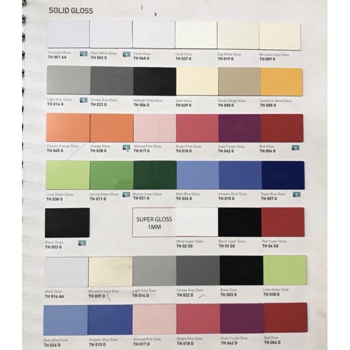 TACO HPL WARNA POLOS / SOLID COLOR / KODE G / D