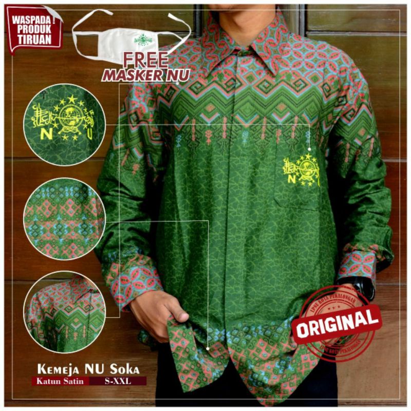 Baju Batik NU  / Batik NU / Kemeja NU / Baju NU / Atasan Kemeja NU / Batik NU Pekalongan Soka