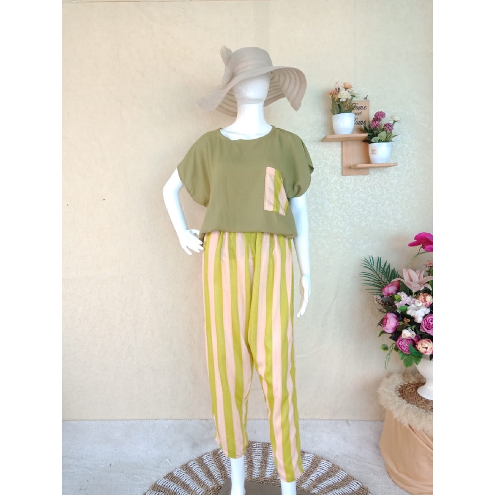 Baju Tidur Wanita Babydoll Piyama Celana Panjang Pajamas Rayon Premium
