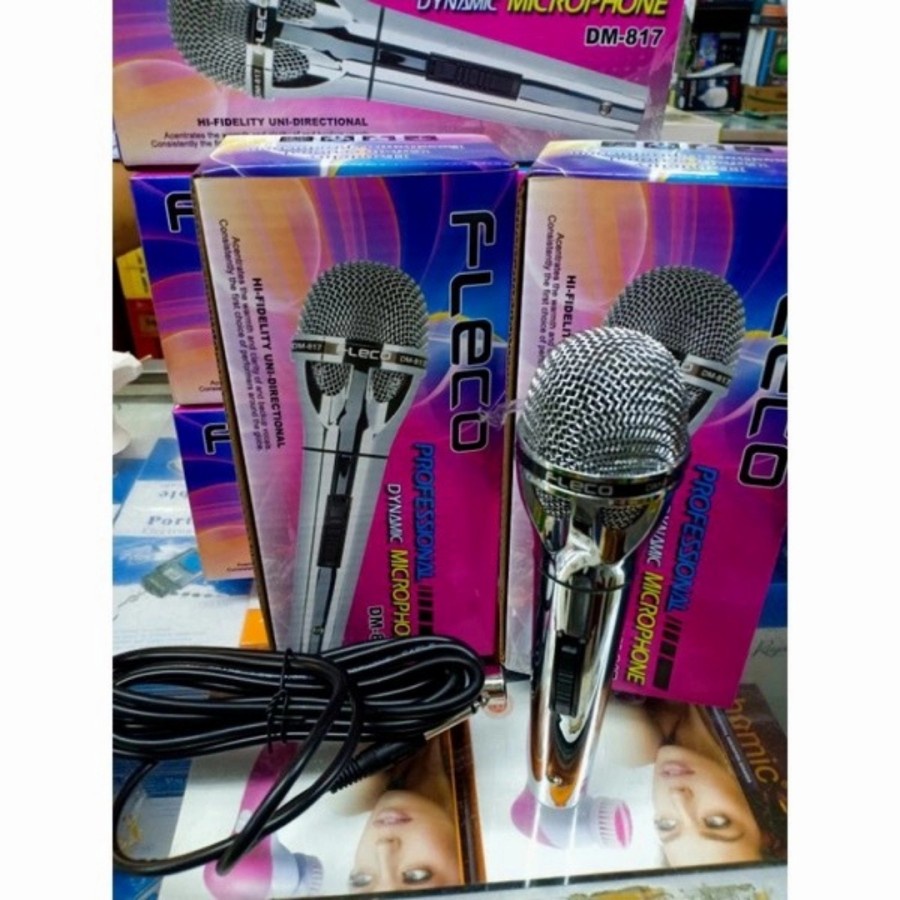 Microphone Fleco DM-817 Mic Kabel Bisa Untuk Karaoke Dan Acara Bahan Stainless Steel