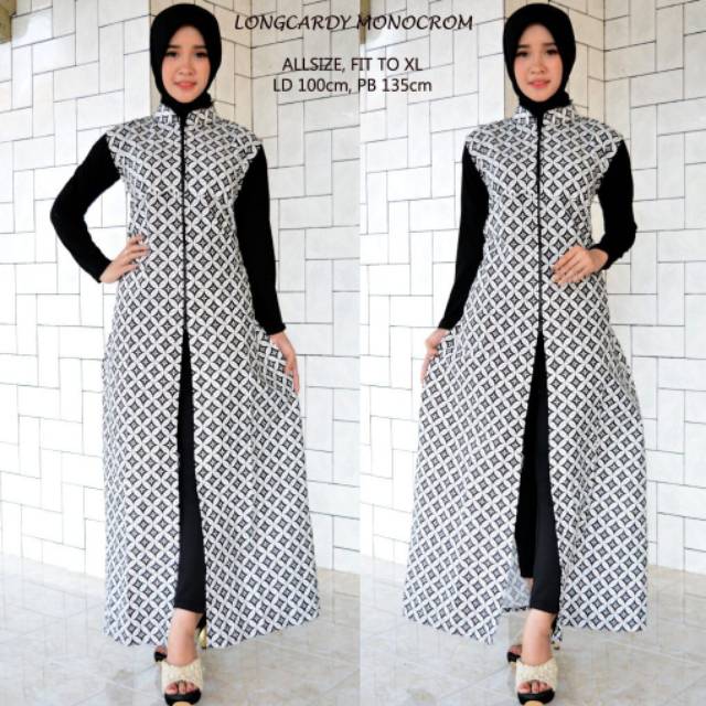 GROSIR BATIK LONGCARDI MONOCROM ,MAXI CARDI MONOCHROME