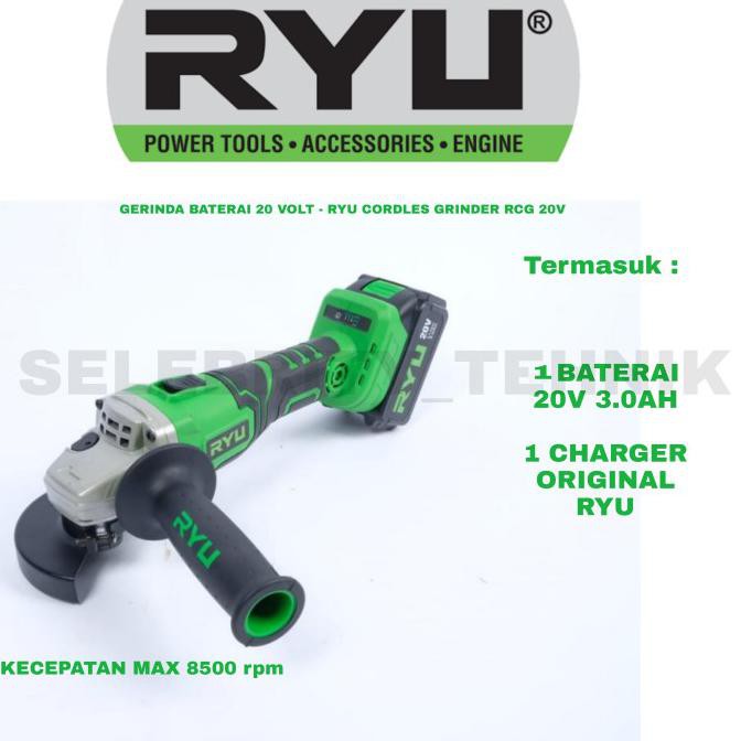 ✅Harga!! GERINDA BATERAI RYU - RYU CORDLESS GRINDER RCG 20V