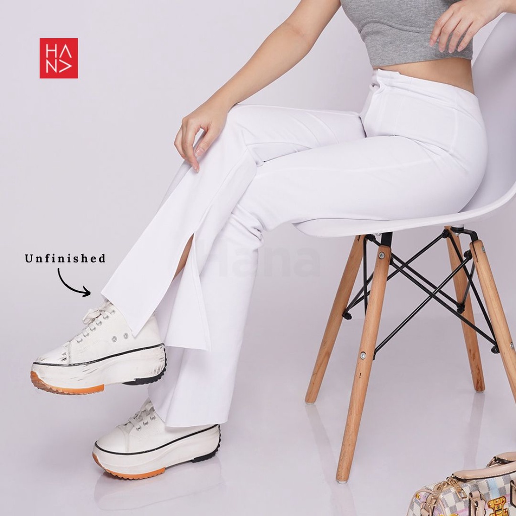 Hana Fashion - Maura Slit Long Pants Celana Panjang Wanita - LP130