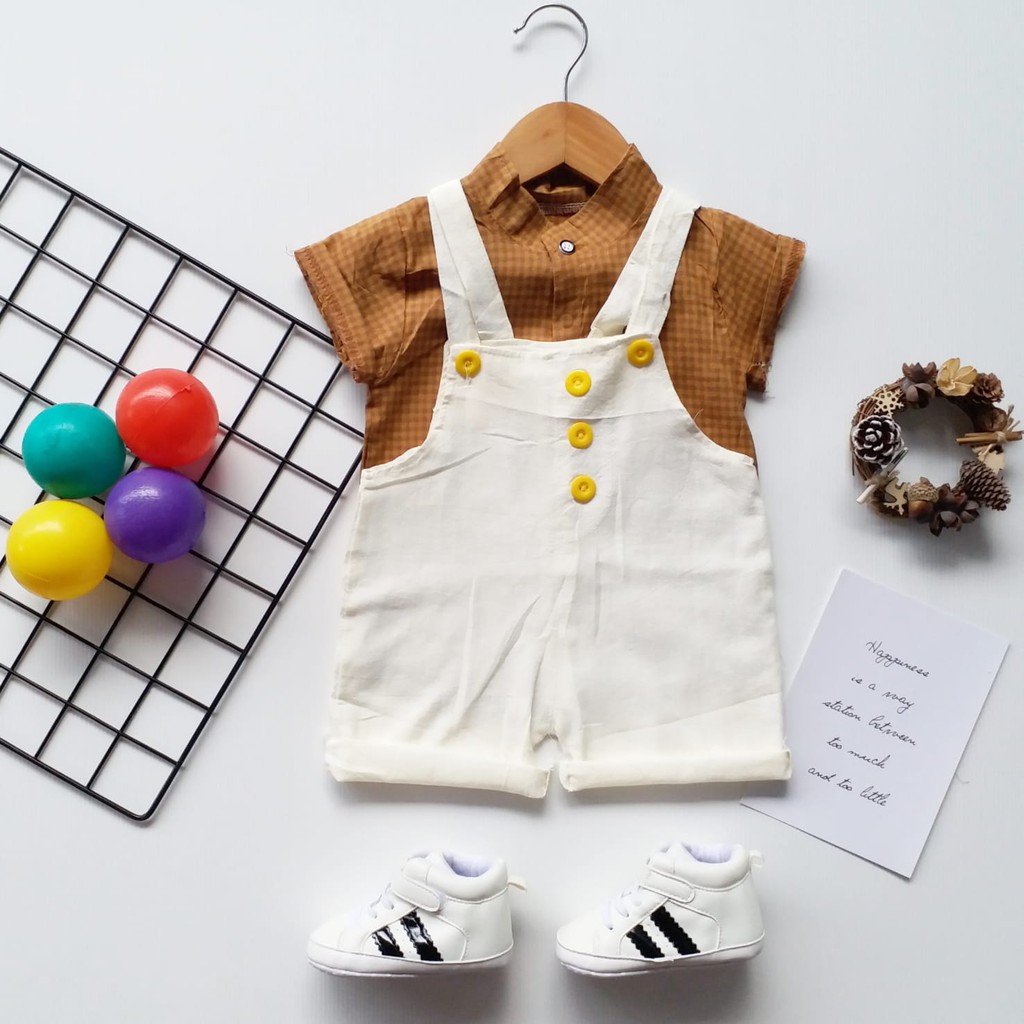 LittleAaron SET ANSOP BOY SEOUL NEW EBV Baju Anak Laki Laki Perempuan Import Model Jumpsuit Overal