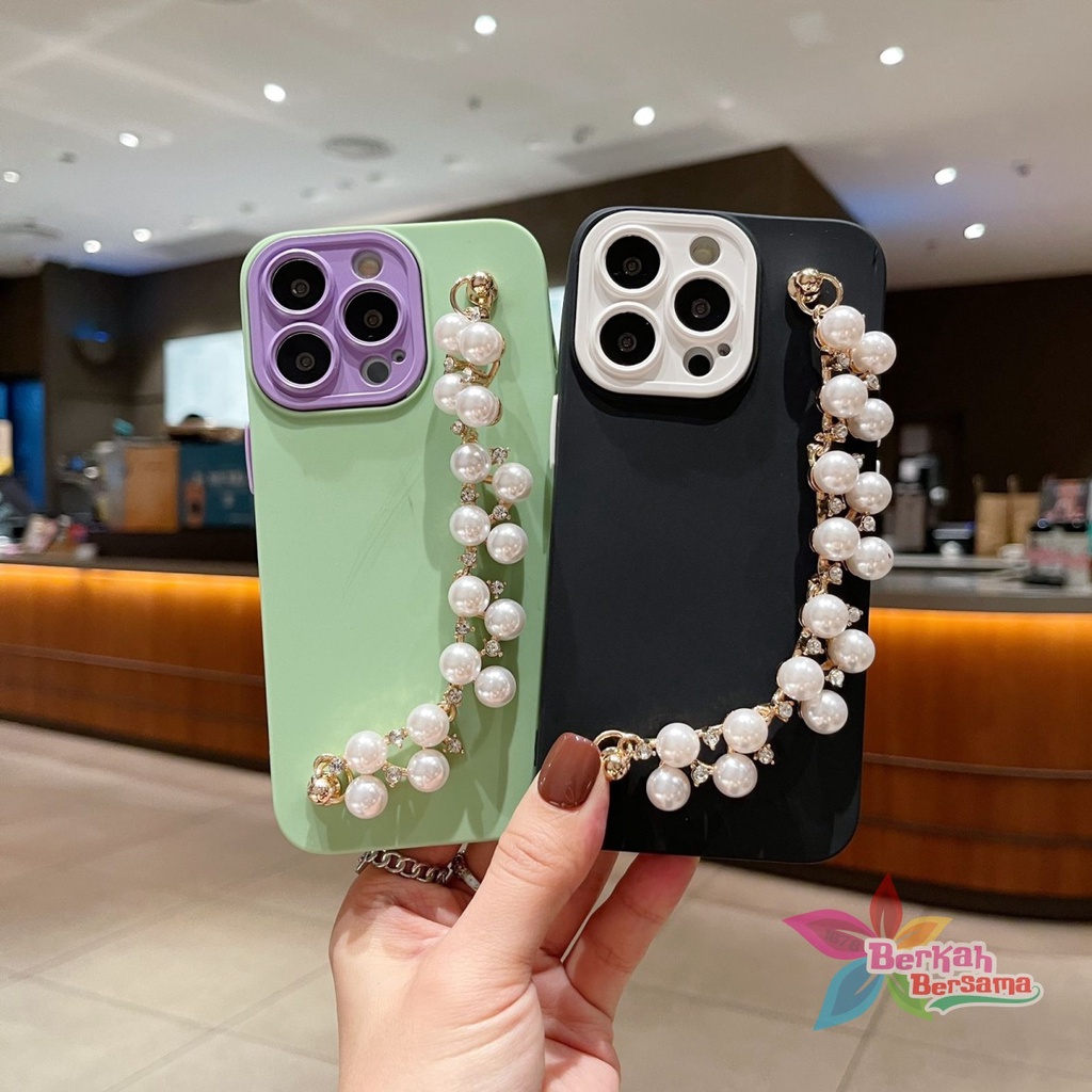 SOFTCASE NALLE RANTAI MUTIARA MACARON CANDY KOPER 2IN1 PROTECTION REALME 5 5I 5S C3 8 PRO 9 8 V13 PRO BB6968