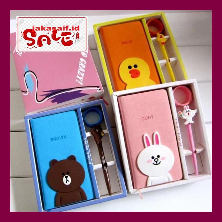 

Natal Aks- Notebook Line Brown Gift Set Kado Hadiah Kelulusan Natal Ulang Tahun - Sally 790Natt