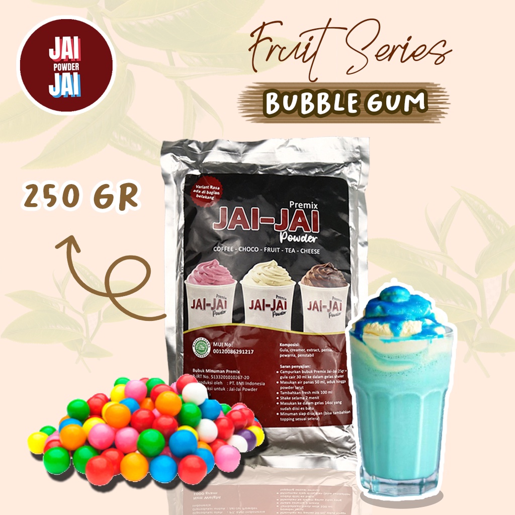 

Bubuk Minuman 250gr - BUBBLEGUM - Jai Jai Powder