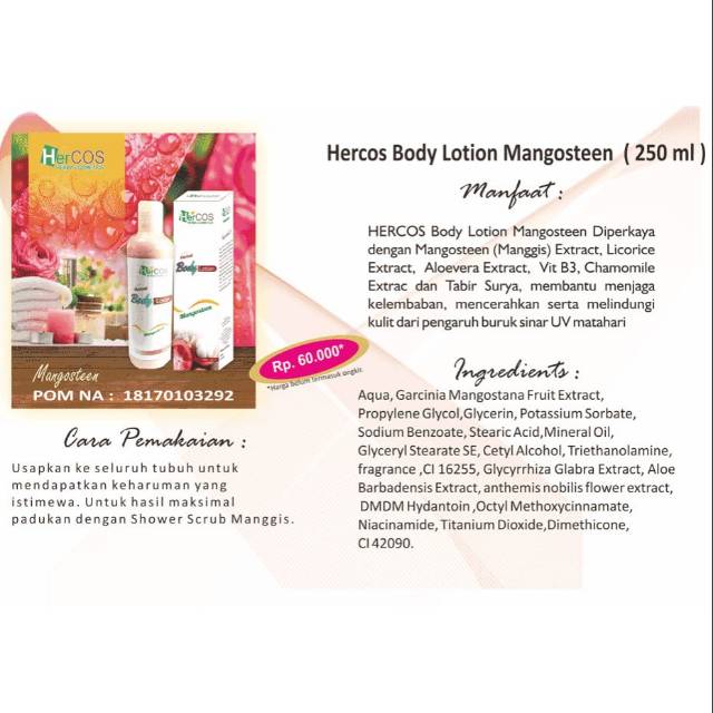 HERCOS BODY LOTION MANGOSTEEN 250ML