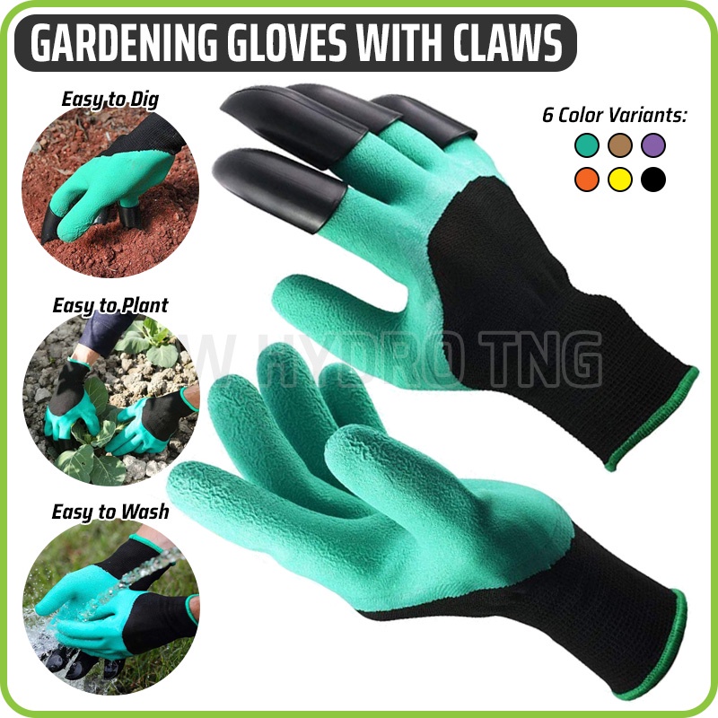 Gardening Gloves with Claws / 1 Pasang Sarung Tangan Cakar Berkebun