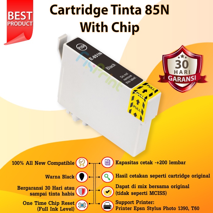 Cartridge Compatible Tinta Printer Epson R1390 T60 85N 85 T0851 T0851N