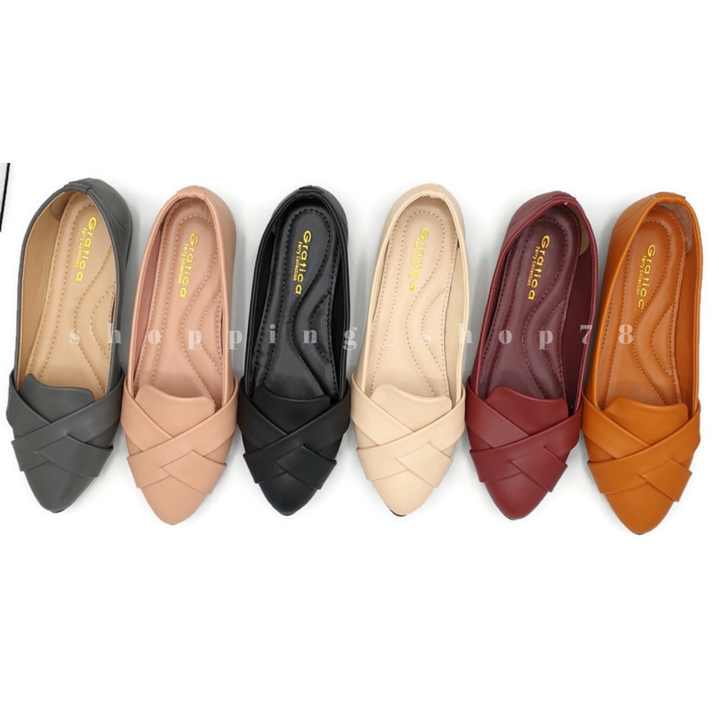 Sepatu Wanita Flat Shoes Silang Dasi Gratica BO5 SD