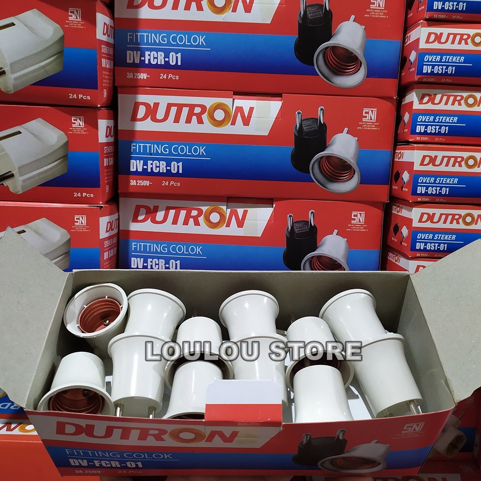 Fitting Colok Dutron SNI Fitting Lampu Tidur Colok HITAM PUTIH