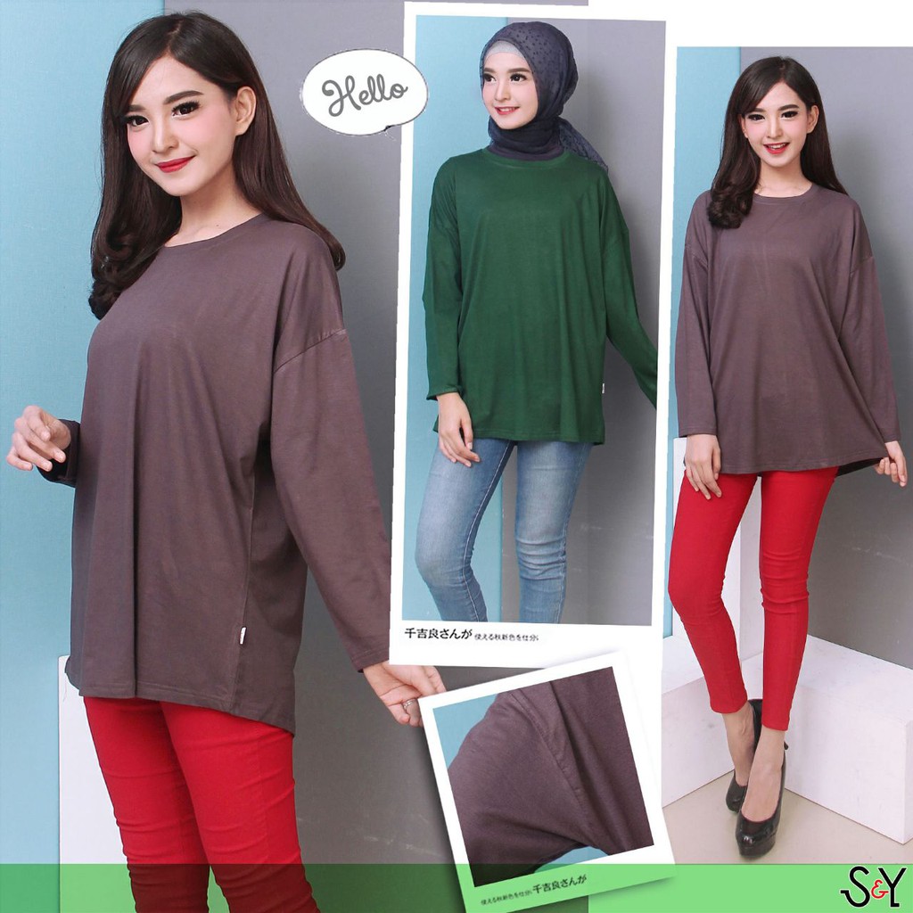  Kaos  Jumbo  Fit to XXXL Polos  Lengan  Panjang  Spandex Rayon 