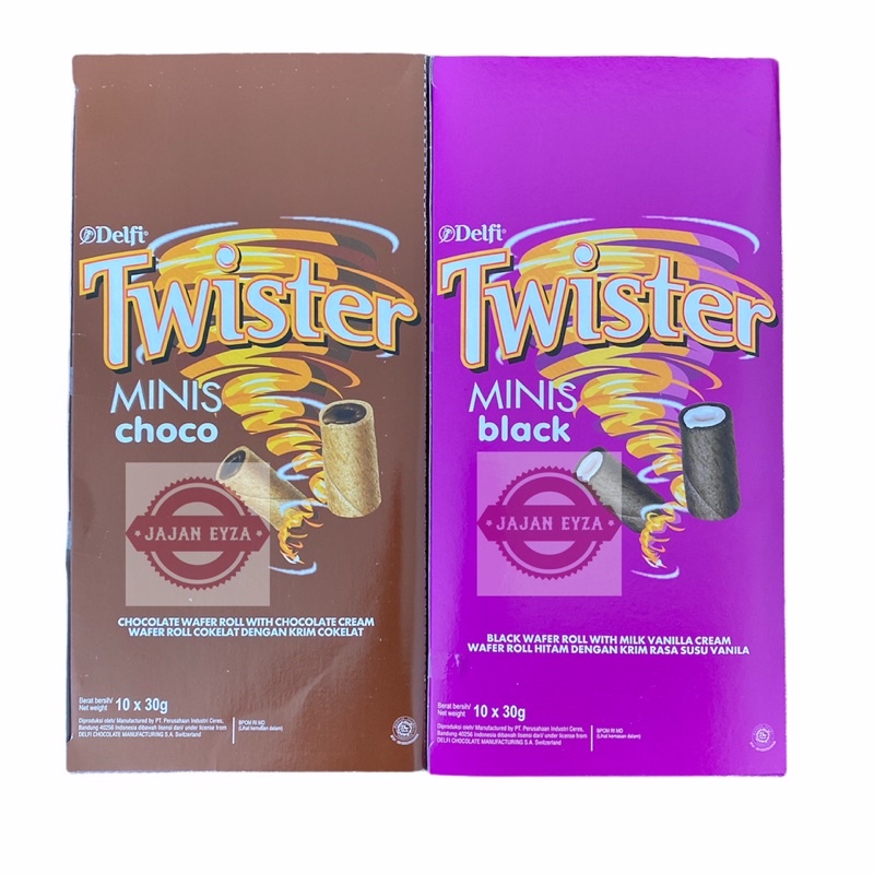 

delfi twister mini box 10pcs / astor twister black vanila twister cokelat