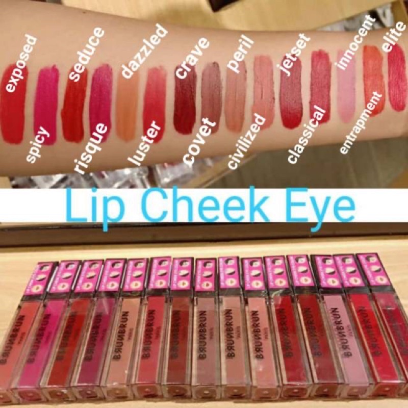 lipstik brunbrun paris lip cheek eye color brunbrun