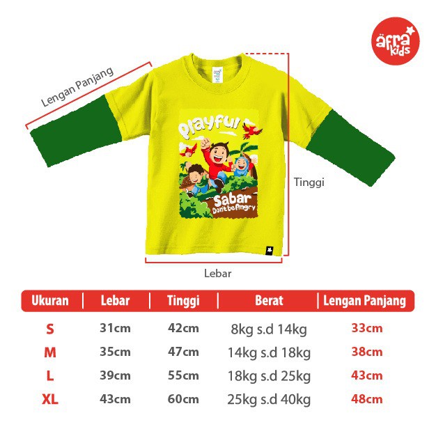 Kaos Anak Afrakids AF226 &quot;Only Eat Halal &amp; Good Foods&quot; Lengan Panjang