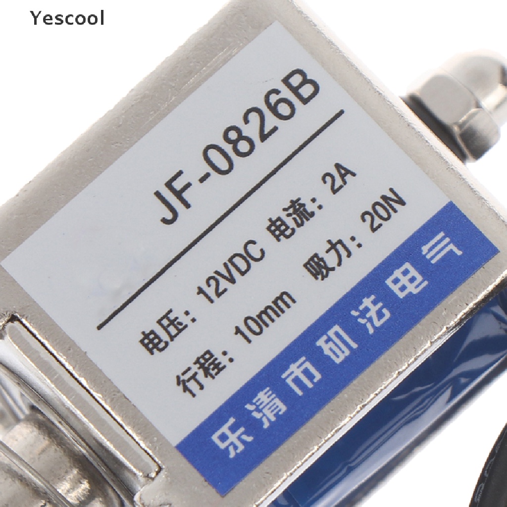 Yescool JF-0826B solenoid Elektromagnetik Tipe Tarik Dorong 20N 12V / 2A 10mm