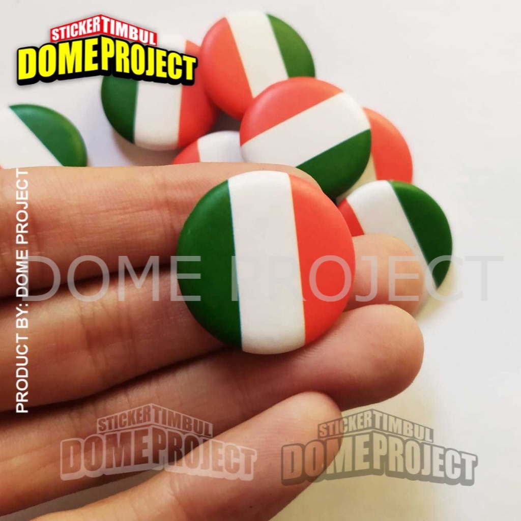 [PROMO BUY 3 GET 1] ITALY FLAG PIN PENITI 25MM BUTTON PIN AKSESORIES ROMPI AKSESORIES TAS