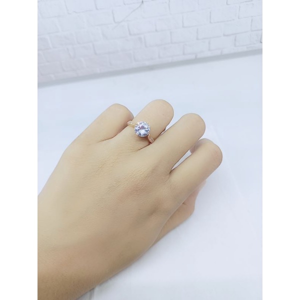 CINCIN SOLITAIRE ( DESY) + MP SAMPING / CINCIN PERAK ASLI SILVER 925 LAPIS EMAS / CINCIN FASHION WANITA TERBARU