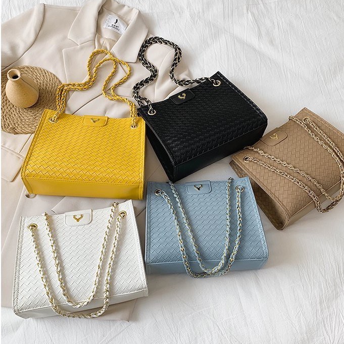 BJ42889 - BLACK/BLUE/KHAKI/WHITE/YELLOW - TAS BAHU SHOULDERBAG TALI RANTAI TAS WANITA FASHION IMPORT MODIS ELEGAN TERMURAH TERLARIS TERBARU BAGSTORE JAKARTA TAS BATAM BQ2889 CR7431 JT01049 LT2080 EL5484