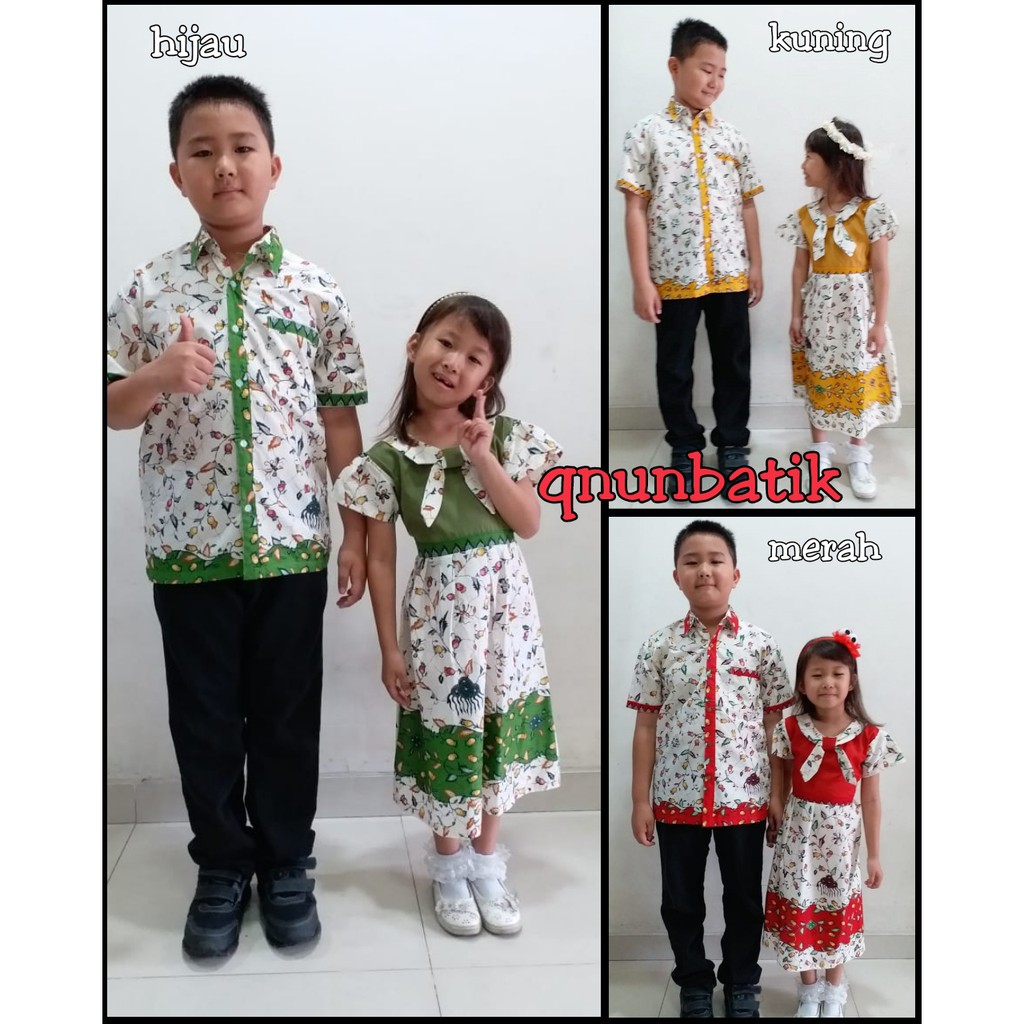 QNUNBATIK SARIMBIT/COUPLE BATIK ANAK TERUSA/ DRESS/HEM KEMEJA NAURA