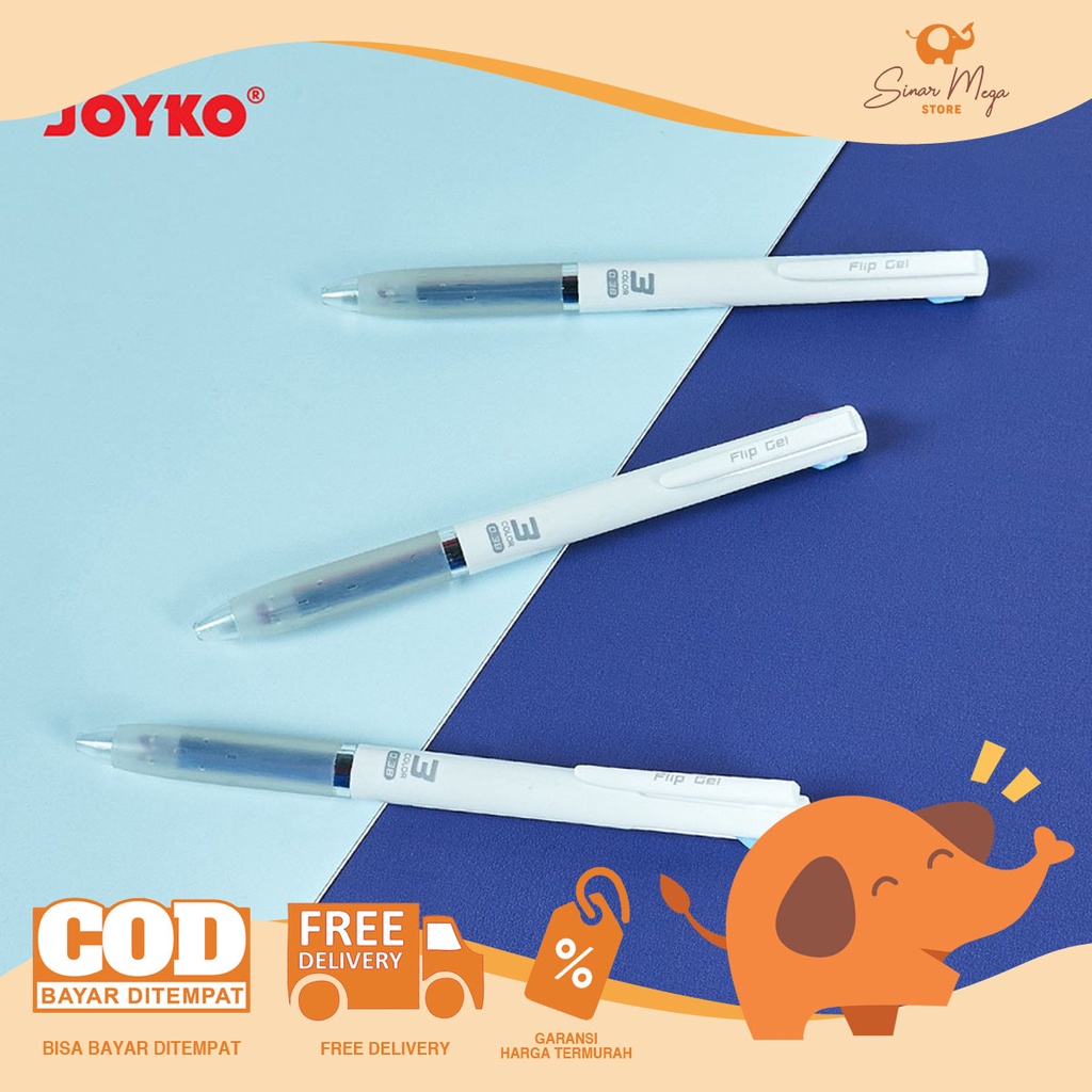 

Joyko GP-339 Flip Gel 3 in 1 Color Warna 0.38 mm / Gel Pen Pulpen Pena