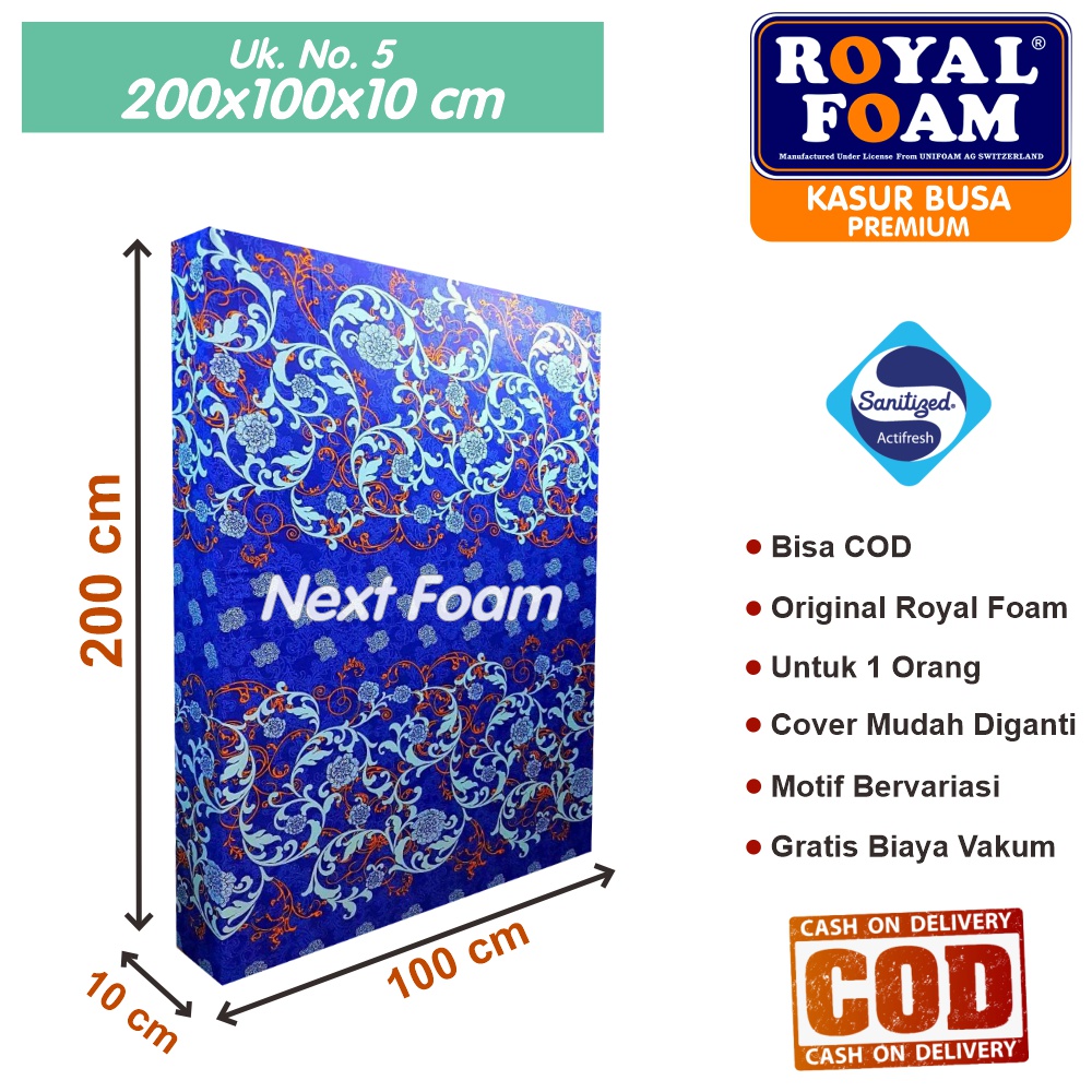 Kasur Busa Royal Foam Ukuran No 5 200x100x10 cm Tebal 10 cm D16 ORIGINAL