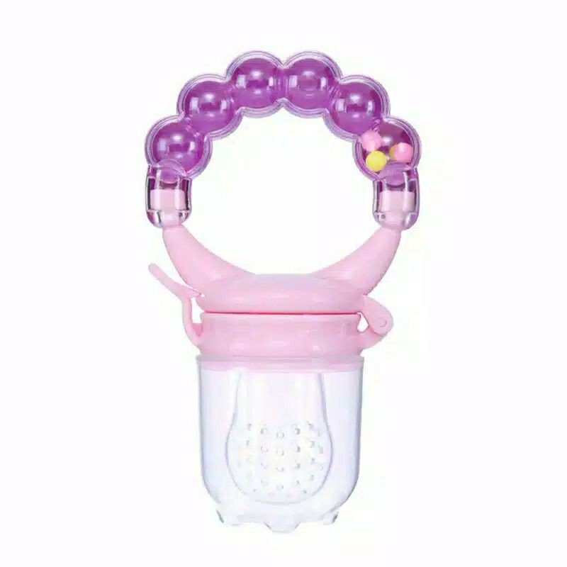 {SAP•HOME} Empeng Buah kerincingan mainan / Pacifier Fruit Sayur Bayi Gigit Makan Teether-Ungu+