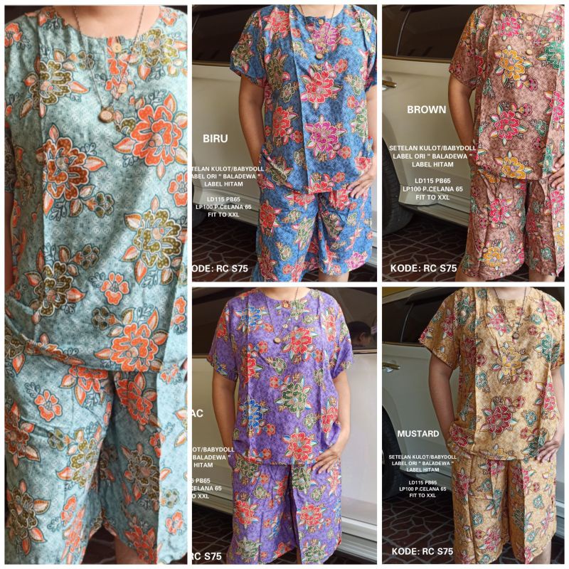 SETELAN KULOT BALADEWA ORI LABEL HITAM | BABYDOLL JUMBO | KULOT BATIK JUMBO | BABYDOLL BATIK | SETEL