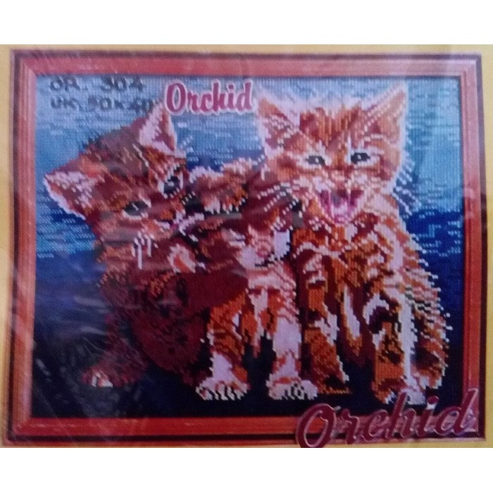 KRUISSTEEK KRISTIK ORCHID MOTIF KUCING or 304