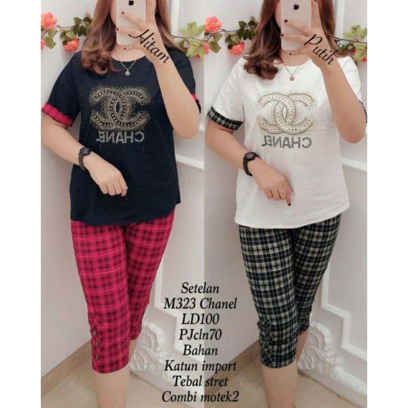 Setelan Celana wanita chanel / SET M323chanel (Import)