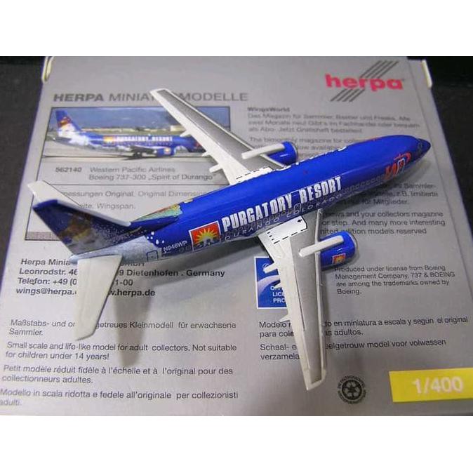 Buruan Herpa 1:400 Western Pacific Airlines Spirit Of Durango B737-300 Sale