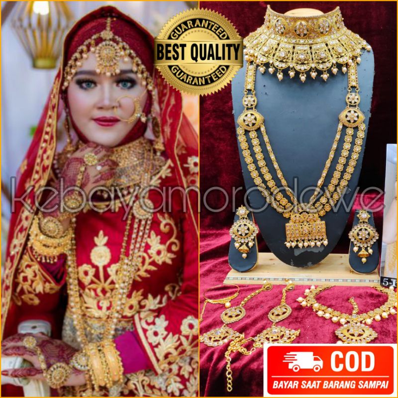 acc india full set / Accesories India bridal set / Kalung India Bridal set / pernikahan bollywood ka