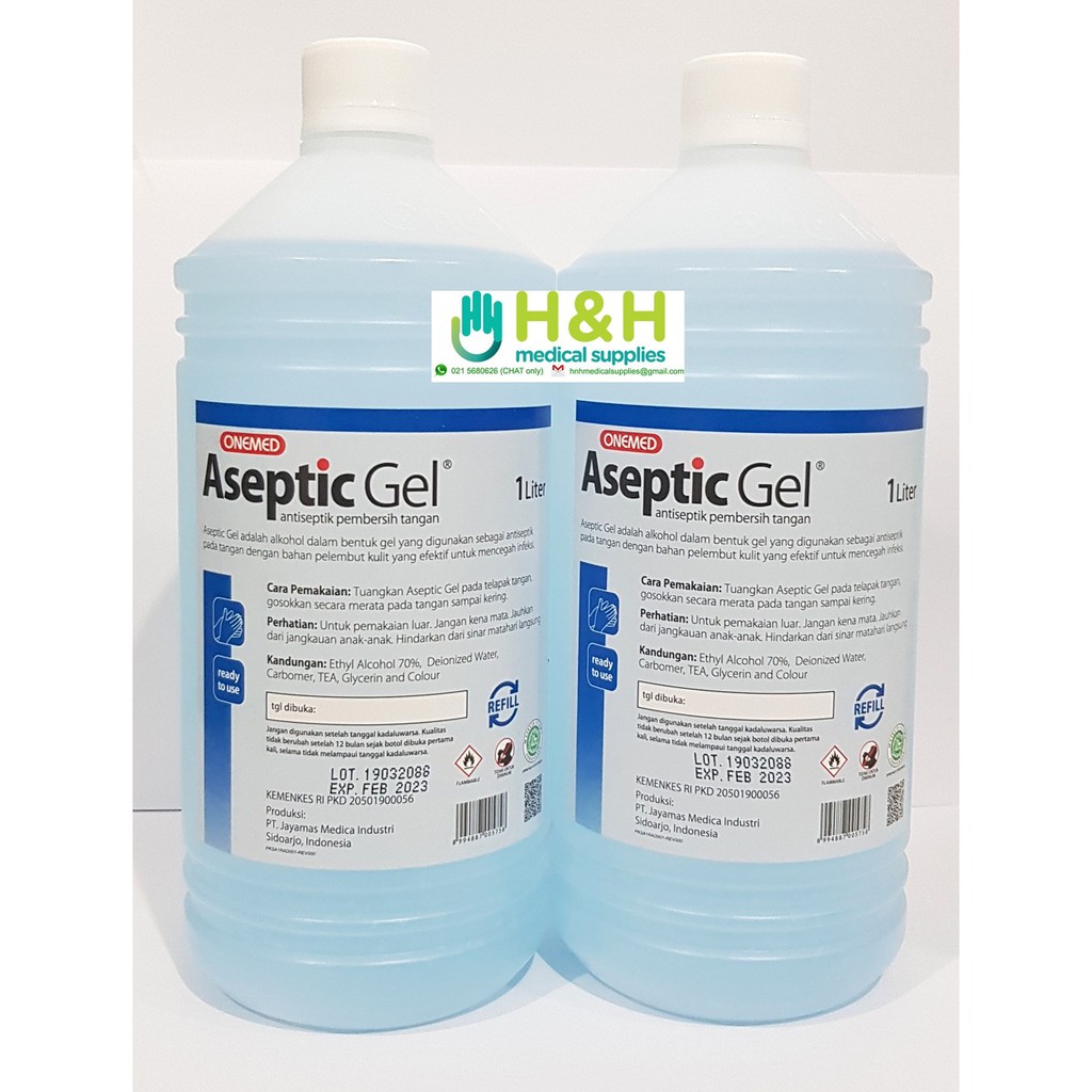 Hand sanitizer Gel Kesehatan / Aseptic Gel 1 Liter / Antiseptik Hand sanitizer Gel 1 Liter / Antiseptic Gel 1 L/ Aseptic Gel Onemed 1 L /Antiseptic Gel Refill 1 Liter / Aseptic Gel Refill Refil 1 L