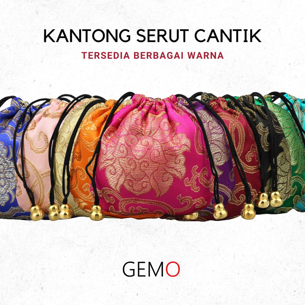 KANTONG KAIN SERUT UNTUK PERHIASAN AKSESORIS KOSMETIK SOUVENIR / JEWELRY POUCH BERBAGAI WARNA MURAH