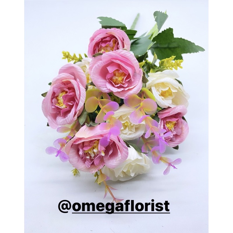 Rose Ekaliptus Bunga Artificial/Bunga Plastik/Bunga Dekorasi/Dekorasi Pernikahan/Pernikahan-Pink