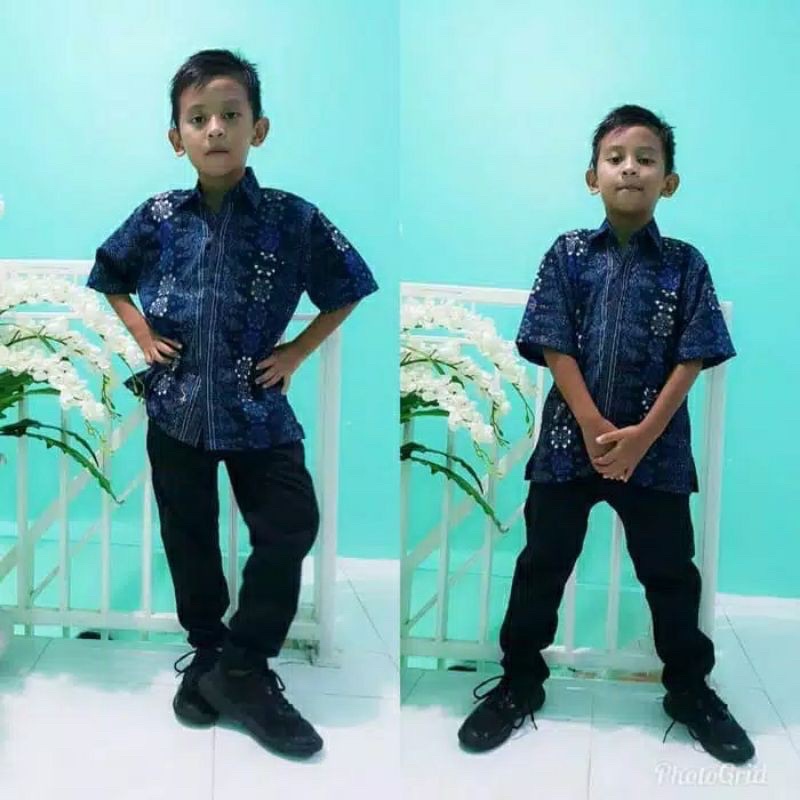 Kemeja anak pria usia 3-11 th/kemeja batik anak motif songket/kemeja pesta anak/bayar ditempat