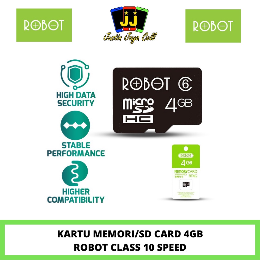 ROBOT KARTU MEMORI/ MEMORY CARD/ MICRO SD 4GB CLASS 10 SPEED