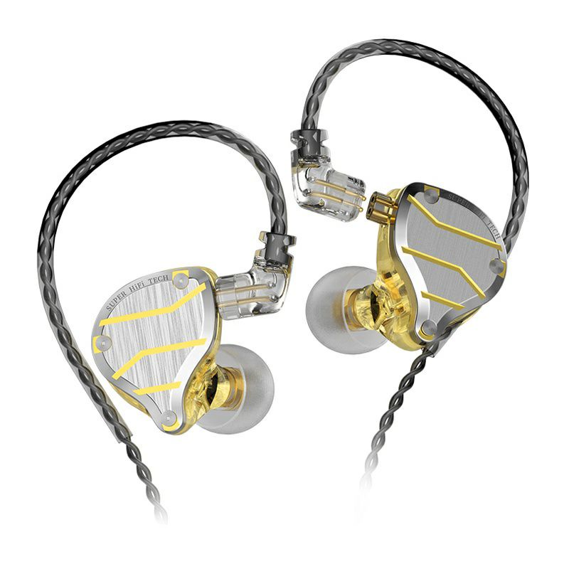 QKZ ZXN with Mic Basshead Hifi In Ear Earphone CNC High Quality Alt CCA C10 Pro C12 KZ ZS10 Pro ZSX EDX ZSN Pro-Gold