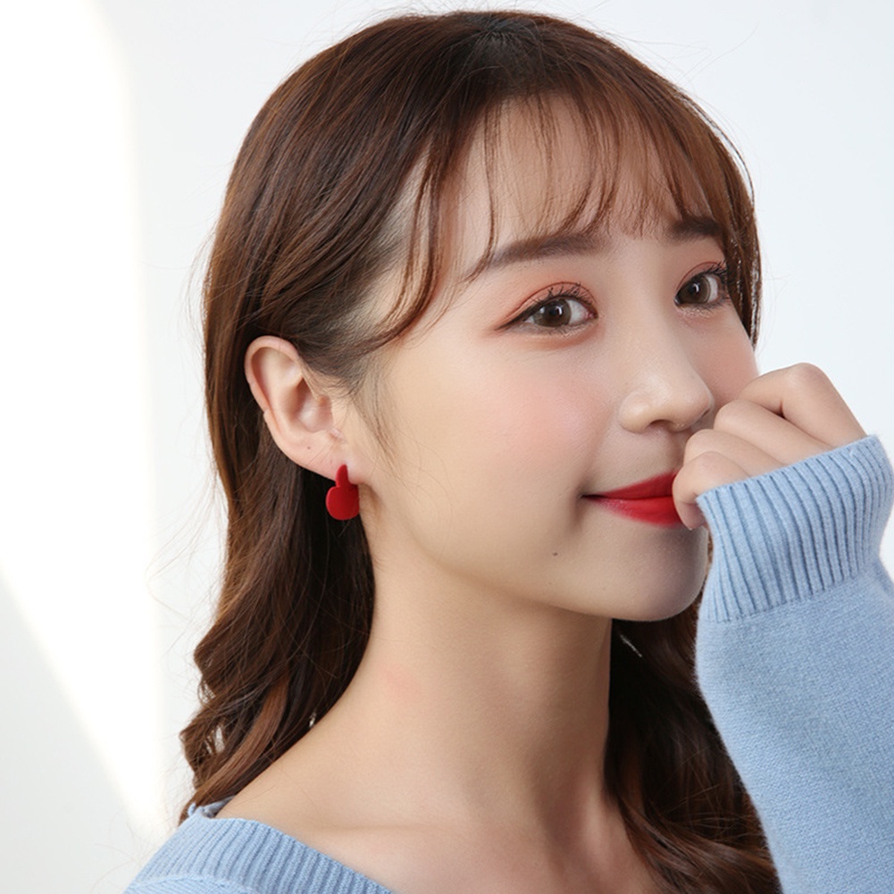 Hu Hu Hu Hu Hu Alat Bantu Pasang Kacamata♡ 1 / 2 Pasang Anting Tusuk Bentuk Hati Kecil Bahan Alloy Untuk Wanita