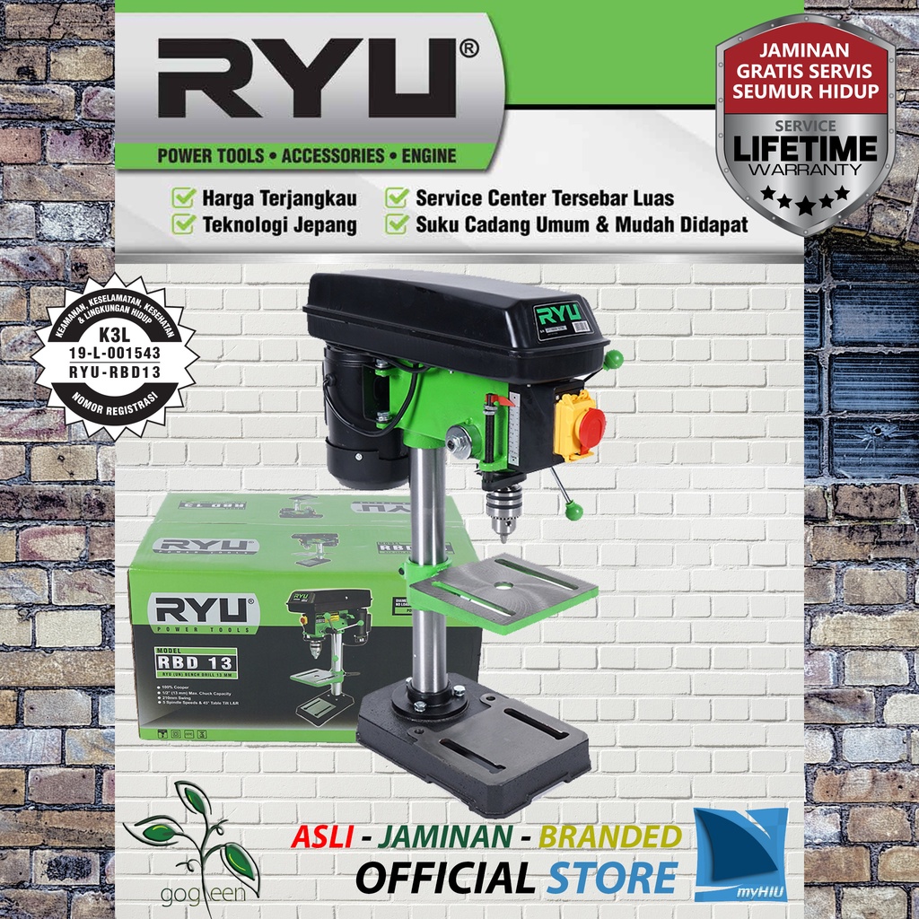 Mesin Bor Duduk Max 13 mm - Bench Drill RBD13 RYU