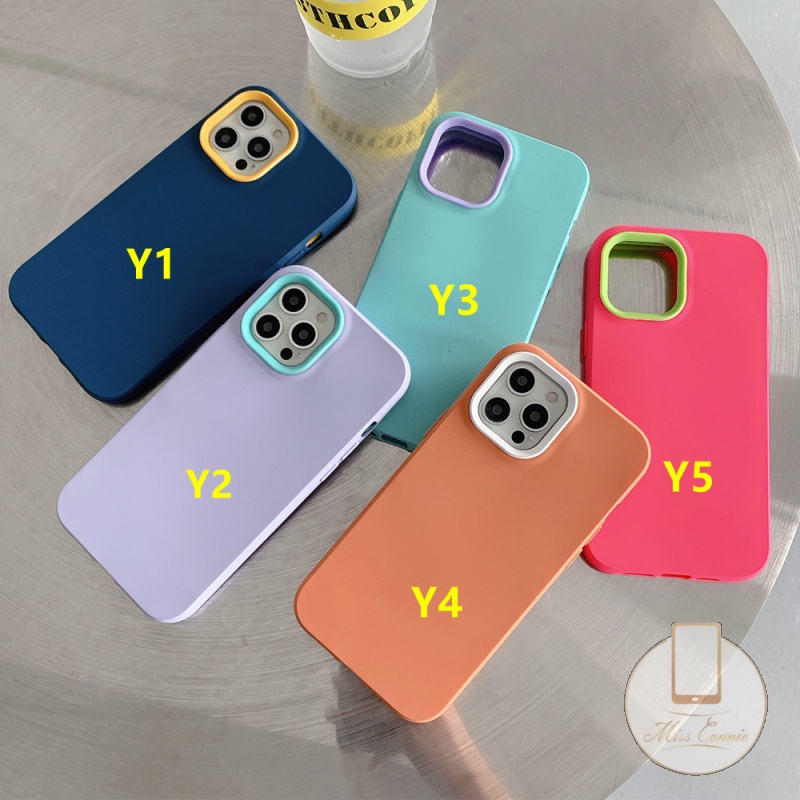 3 In 1 Soft Case Silikon Shockproof Warna Permen Cover Iphone 12 11 Pro Max 12 Xr Xs Max X 7 8 Plus