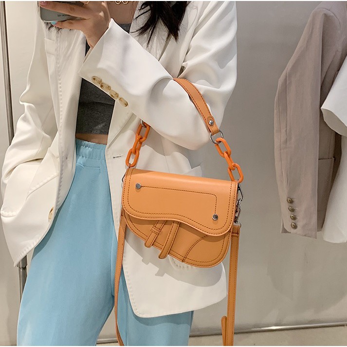 BJ81773 - BLACK/BROWN/ORANGE/WHITE - TAS IMPORT TAS WANITA FASHION IMPORT MODIS ELEGAN TERMURAH TERLARIS TERBARU BAGSTORE JAKARTA TAS BATAM GT1773 BQ3478